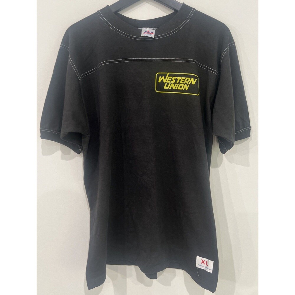 Vintage Western Union T Shirt XL Miller Made USA WPL 7190 #1 Promo Jersey Rare